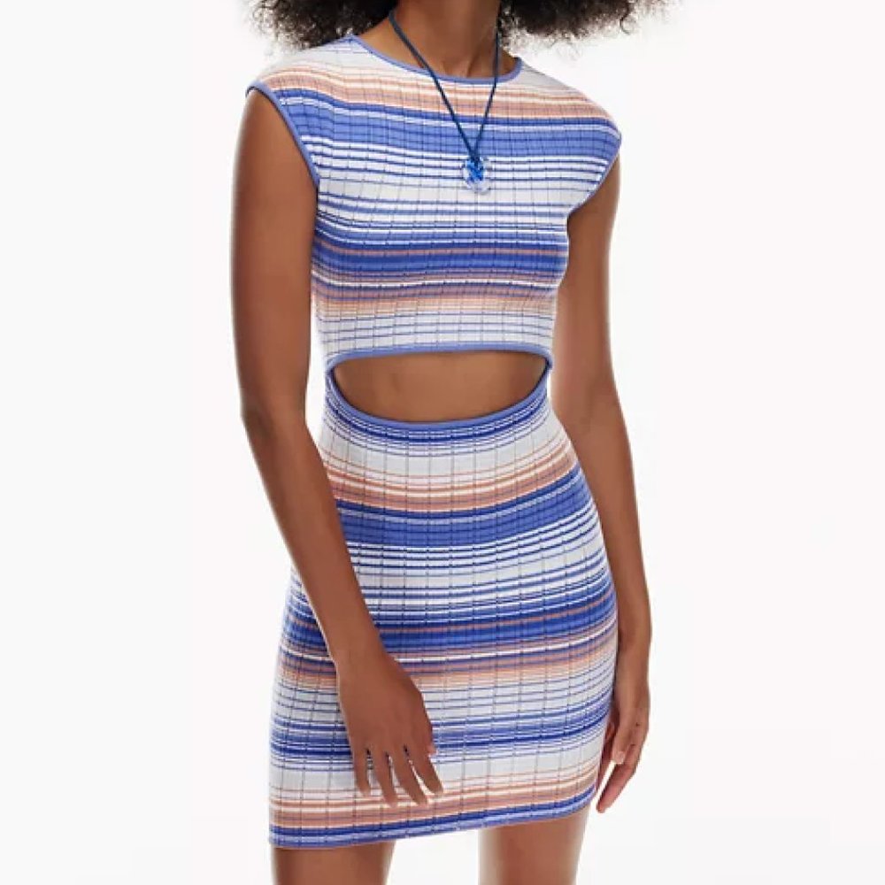 ARITZIA WILFRED FREE CUT OUT STRIPED MINIDRESS